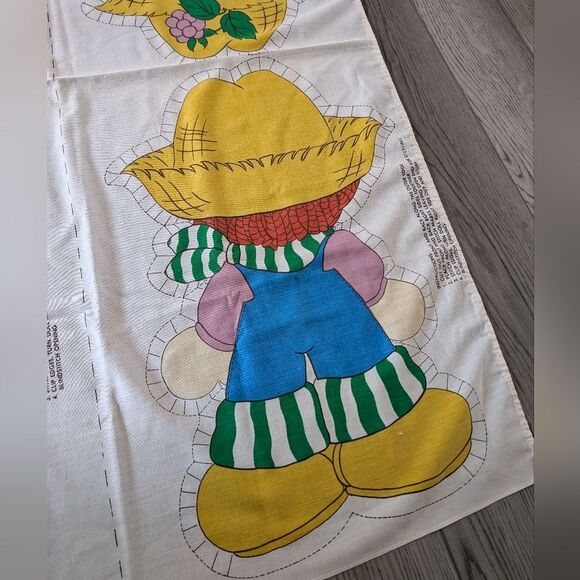 Vintage 1980s Huckleberry Pie Set Of 2 Pillow Panels Cut N Sew 23" - Picture 4 of 6